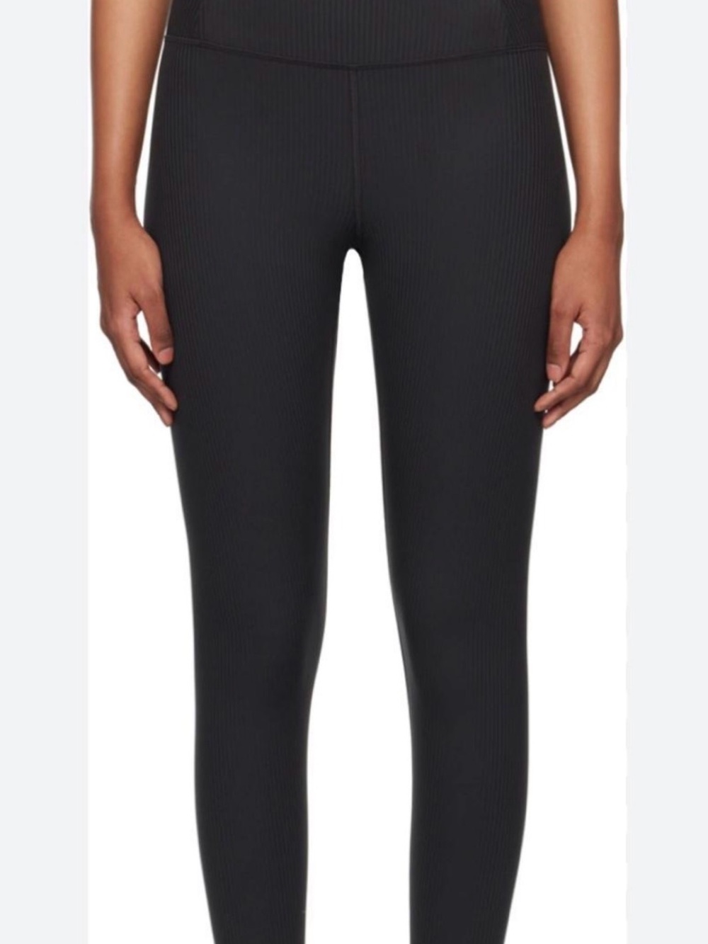 girlfriend collective Black Ribbed High-Waist Leggings